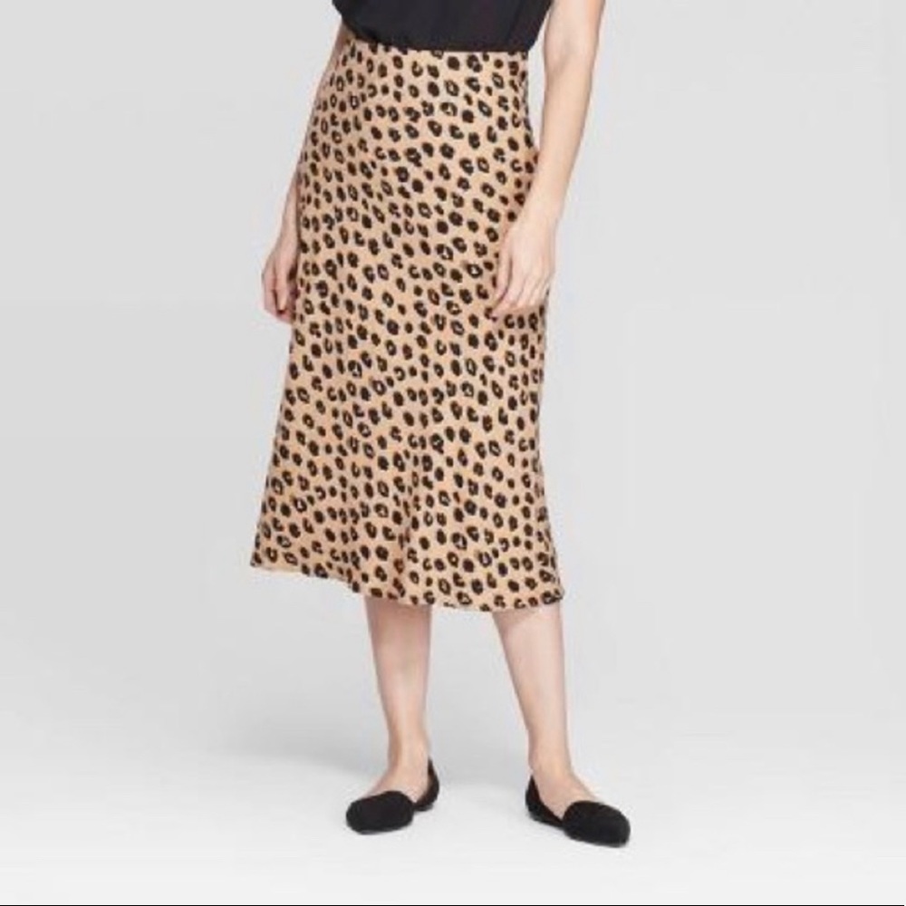 A New Day cheetah midi skirt